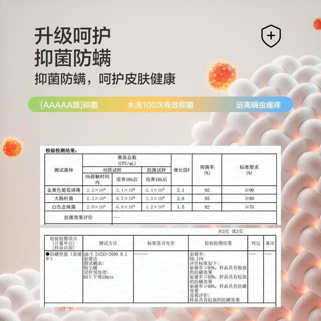 大童 红豆 抑菌防螨圆领休闲上衣透气柔软亲肤裤子睡衣套装 盈盈