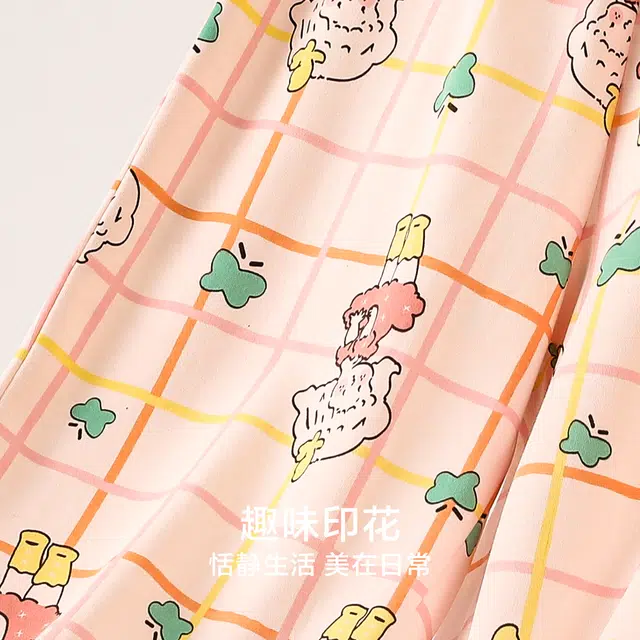 红豆 吸湿排汗舒适简约睡裤 大童 樱花粉