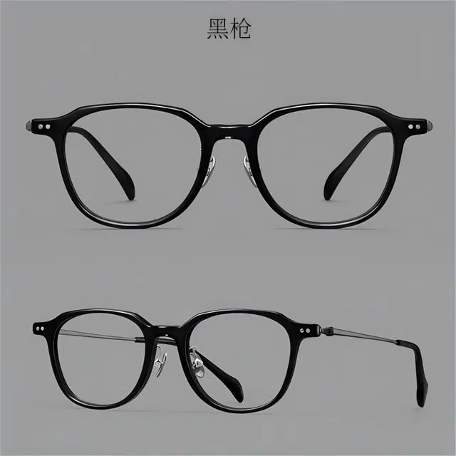 苍木优品 手作板材眼镜框 时尚冷茶色圆形框小框可佩防蓝光变色近视纯钛超轻小众眼镜 方形 光学镜架 男女同款情侣款