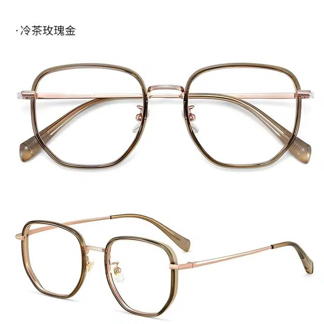 苍木优品 冷茶色眼镜框圆框超轻近视素颜显脸小眼睛框可定制防雾防蓝光近视镜片 光学镜架 男女同款情侣款