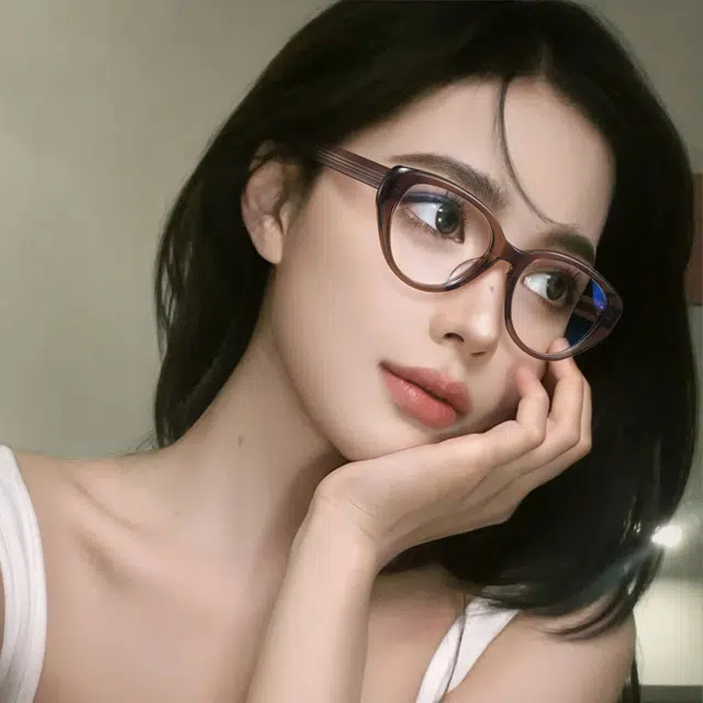 苍木优品 防蓝光猫眼近视眼镜可定制防蓝光变色防雾近视镜片黑框复古素颜显瘦 光学镜架 男女同款情侣款