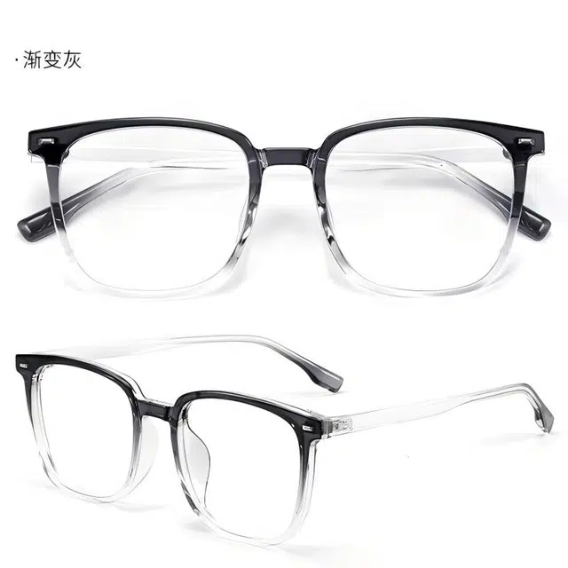 苍木优品 素颜黑框可定制防雾防蓝光变色大框方框无度数平面平光 光学镜架 男女同款情侣款