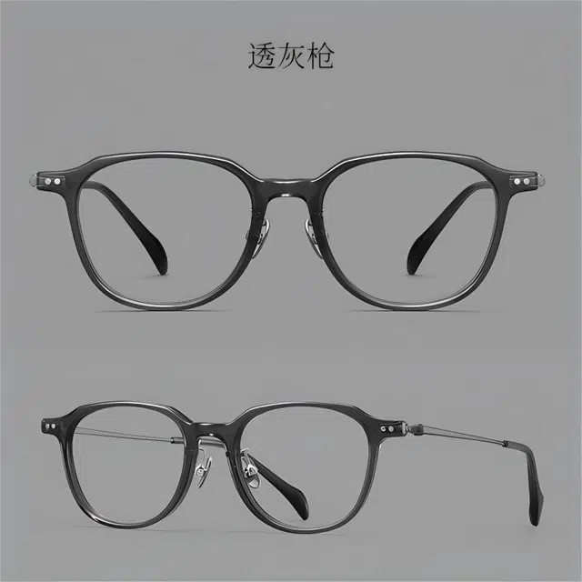 苍木优品 手作板材眼镜框 时尚冷茶色圆形框小框可佩防蓝光变色近视纯钛超轻小众眼镜 方形 光学镜架 男女同款情侣款