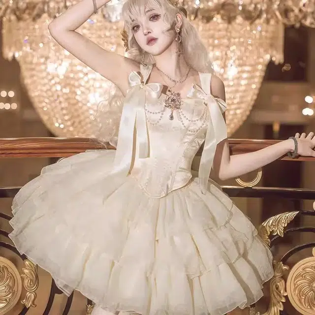 豹了个猫 提花法式芭蕾风蓬蓬裙萝莉装 女款