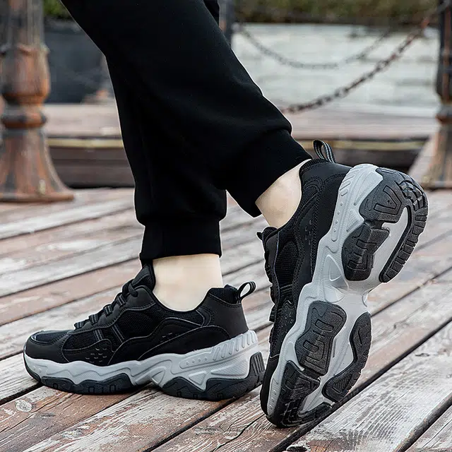 新舒悦舒适 网布皮革 时尚潮流 简约百搭 舒适 健步鞋 户外运动 耐磨透气轻便 低帮 生活休闲鞋 男款