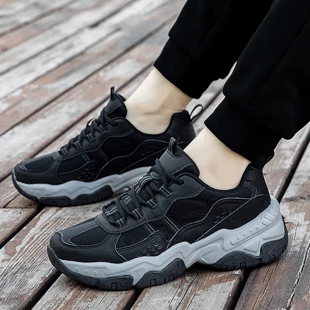 新舒悦舒适 网布皮革 时尚潮流 简约百搭 舒适 健步鞋 户外运动 耐磨透气轻便 低帮 生活休闲鞋 男款