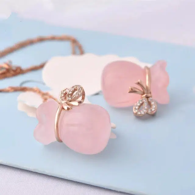 识恩 设计师款新中式表白甜蜜简约精致轻奢复古国风气质福气满满好运 玉髓 玉石项链 女款