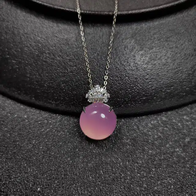 识恩 粉紫樱花粉鸽子蛋转运珠 气质优雅轻奢#好运 玉髓 项链 女款
