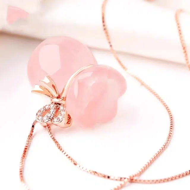 识恩 设计师款新中式表白甜蜜简约精致轻奢复古国风气质福气满满好运 玉髓 玉石项链 女款