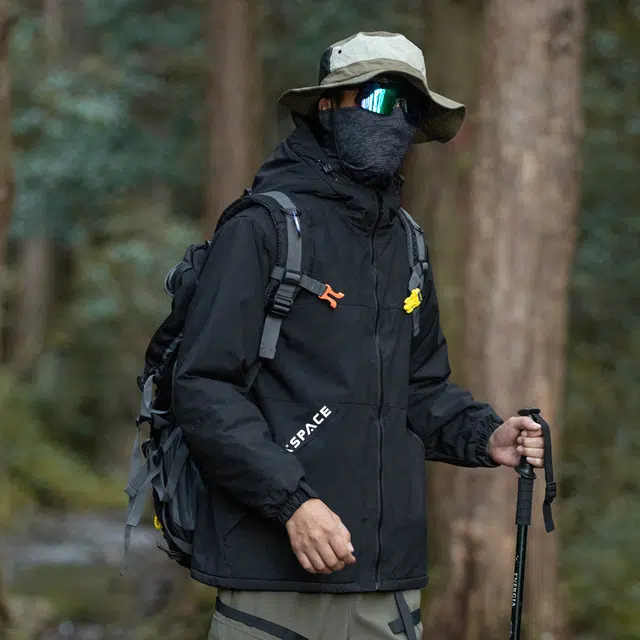 中国航天 美式高街户外潮流复古百搭连帽撞色拼接宽松休闲防风耐磨保暖夹克 男女同款