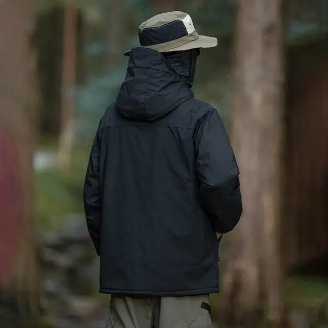 中国航天 美式高街户外潮流复古百搭连帽撞色拼接宽松休闲防风耐磨保暖夹克 男女同款