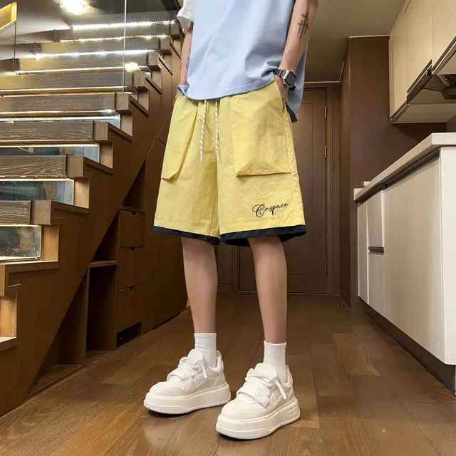 中国航天 条纹织带简易品牌透气速干轻薄百搭篮球跑步运动休闲短裤 男女同款