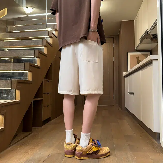 中国航天 美式高街复古无性别主义宽松时尚潮流百搭舒适五分休闲短裤 男女同款