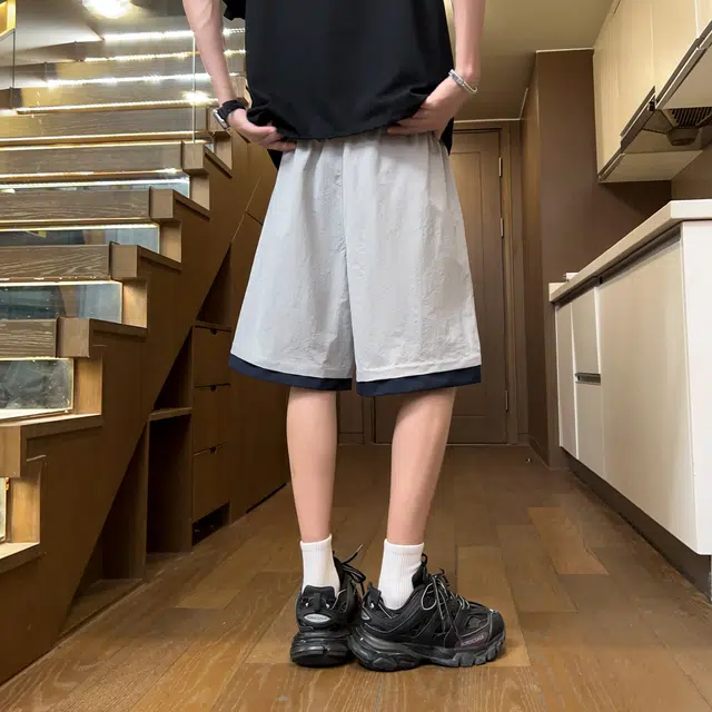中国航天 条纹织带简易品牌透气速干轻薄百搭篮球跑步运动休闲短裤 男女同款