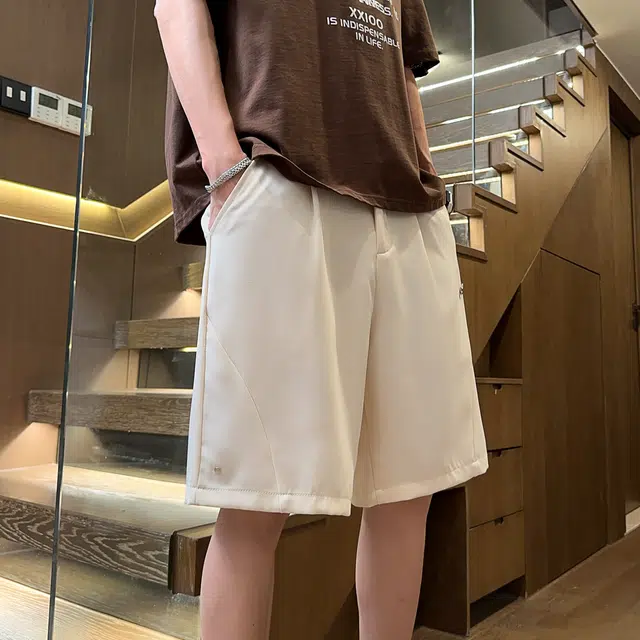中国航天 美式高街复古无性别主义宽松时尚潮流百搭舒适五分休闲短裤 男女同款