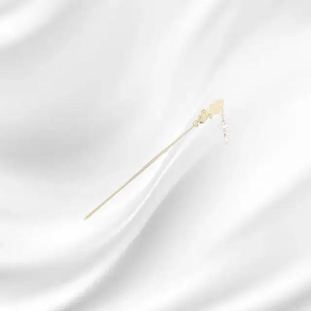 大唐国鼎 祥云玉如意新中式简约时尚小众设计国潮宫廷风精致纹理招财纳福旺事业学业本命年财运 好运 合金 发簪 女款