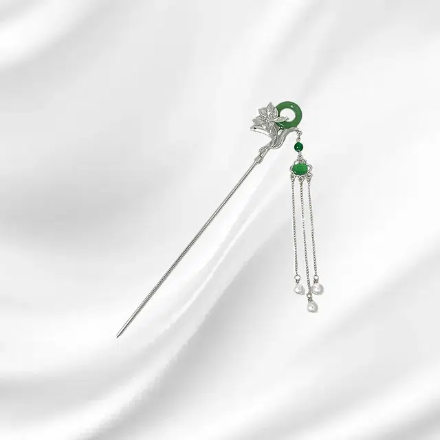 大唐国鼎 荷花扣新中式简约时尚小众设计国潮宫廷风精致纹理招财纳福旺事业学业本命年财运 好运 合金 发簪 女款