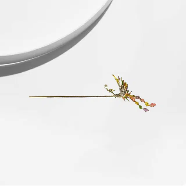 大唐国鼎 彩凤凰新中式简约时尚小众设计国潮宫廷风精致纹理招财纳福旺事业学业财运 好运 合金 发簪 女款