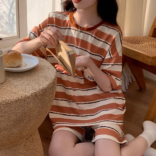 好福份 韩版时尚休闲透气家居服可外穿睡衣套装 女款