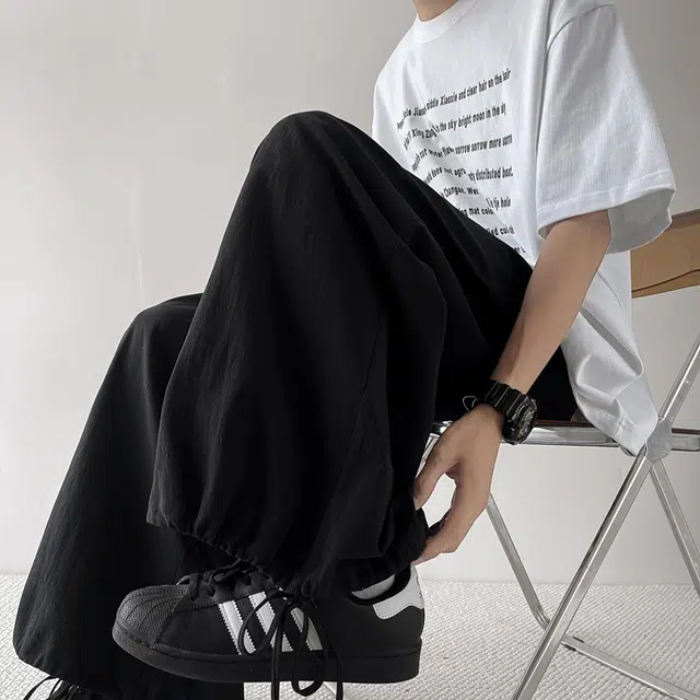 复古山本风日系阔腿灯笼裤薄款直筒束脚百搭宽松九分休闲裤 男女同款