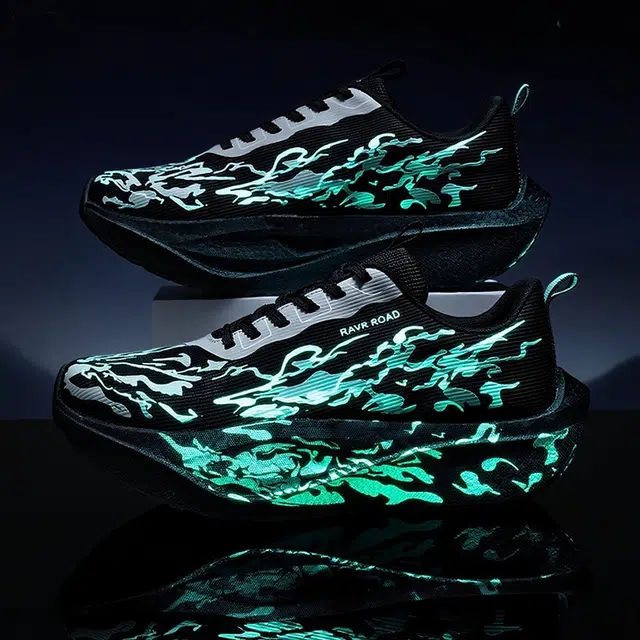 金莱克 荧光款 碳板 爆米花轻透缓震运动跑步鞋 减震包裹性耐磨透气防滑 低帮 训练鞋 男女同款