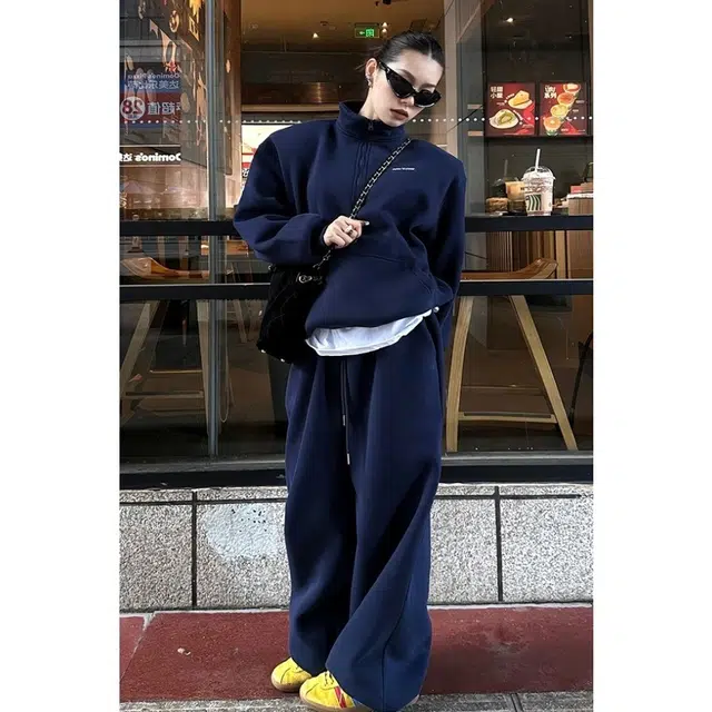 轻迎 立领卫衣高级感时尚运动服洋气休闲套装 女款
