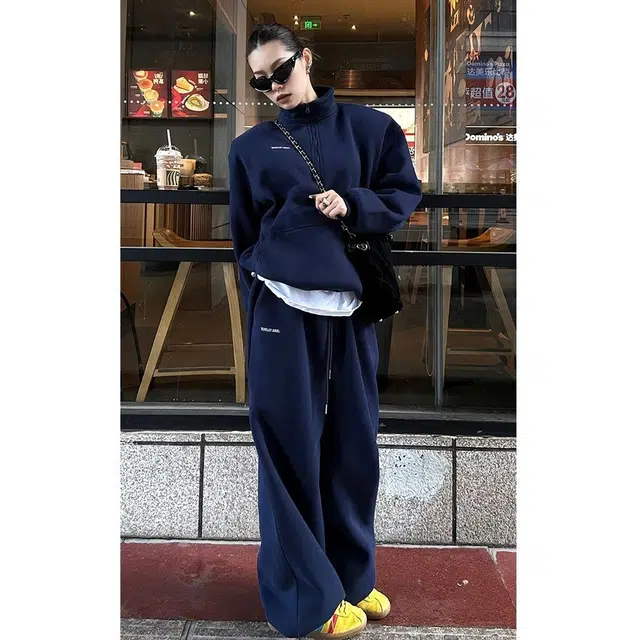 轻迎 立领卫衣高级感时尚运动服洋气休闲套装 女款