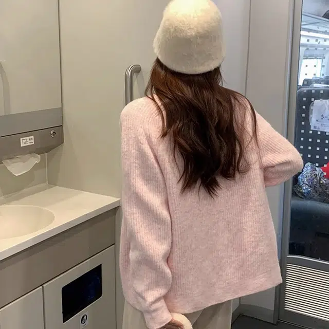 轻迎 韩系氛围感宽松慵懒风开衫甜美温柔风外套针织衫 女款