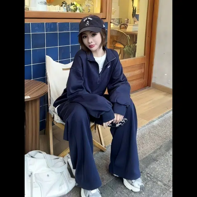 轻迎 立领卫衣高级感时尚运动服洋气休闲套装 女款