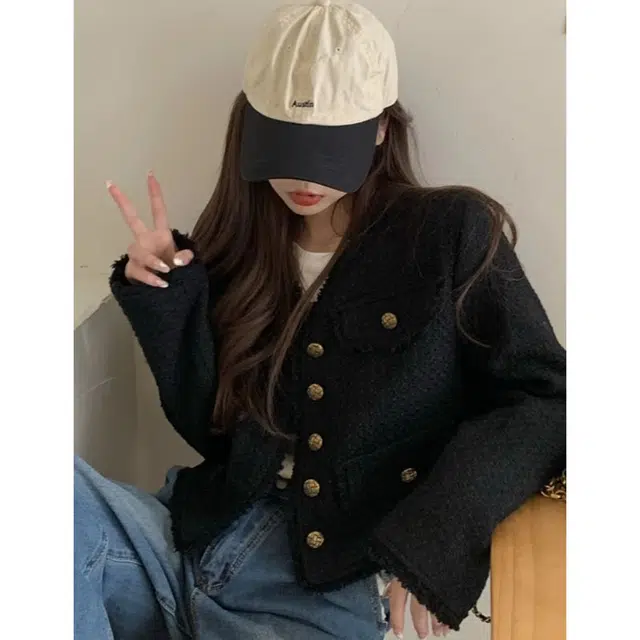 轻迎 小香风高级感设计感短款上衣截短外套 女款
