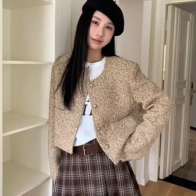 轻迎 富家千金小香风气质名媛上衣开衫高级感修身短款截短外套 女款