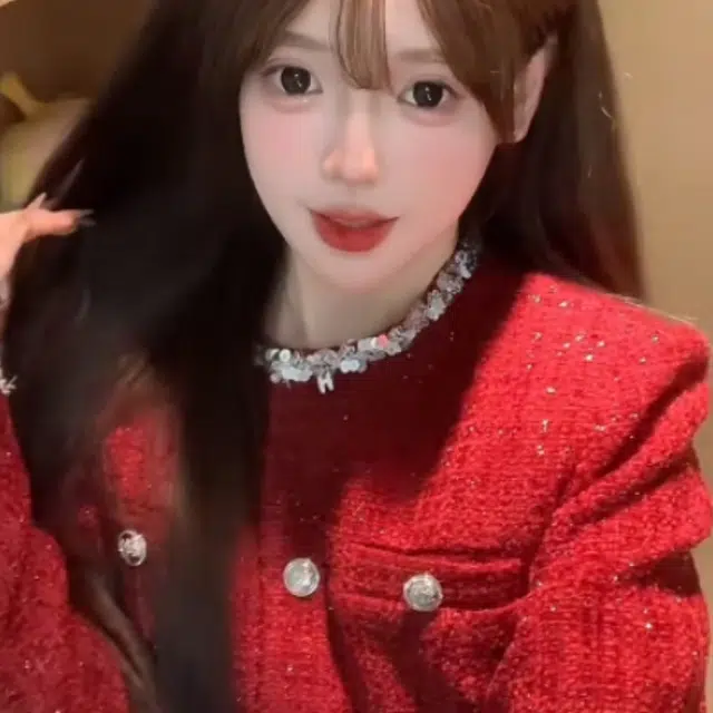 轻迎 富家千金高级感小香风高腰显瘦半身裙新年战袍裙装套装 女款