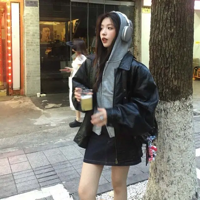轻迎 设计感小众百搭长袖中长款宽松显瘦夹克 女款