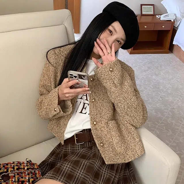 轻迎 富家千金小香风气质名媛上衣开衫高级感修身短款截短外套 女款