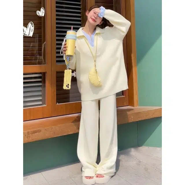 轻迎 时尚通勤百搭休闲套装 女款