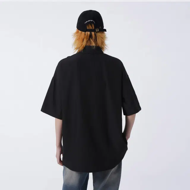 沐诚阳译 简约美式纯色透气百搭落肩打底衫衬衫 男女同款