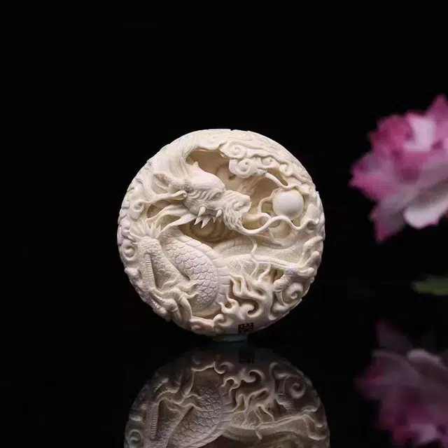 檀欣 新中式本命年招财纳福转运大气吊坠 精雕龙凤呈祥平安国风圆牌 象牙果 菩提项链 男女同款情侣款