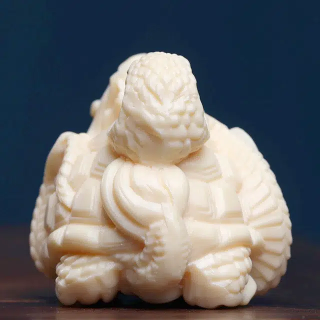 檀欣 精雕刻霸气玄武手把件 文玩招财平安吊坠 创意家居中式办公室装饰工艺品 象牙果 摆件 男女同款情侣款 礼盒装