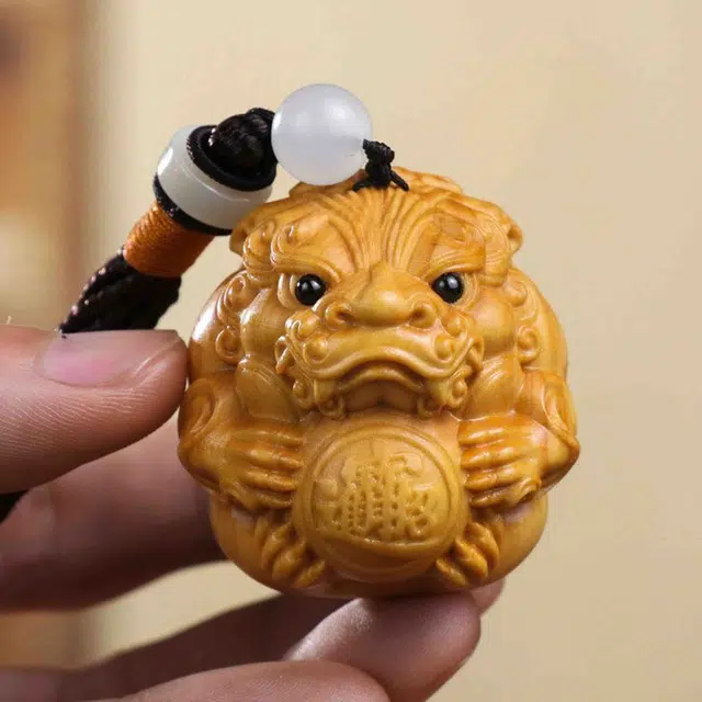 檀欣 新中式 原木雕刻貔貅有求必应招财转运文玩把玩工艺品挂件#好运 招财纳福 平安顺遂 崖柏 把件 男女同款情侣款
