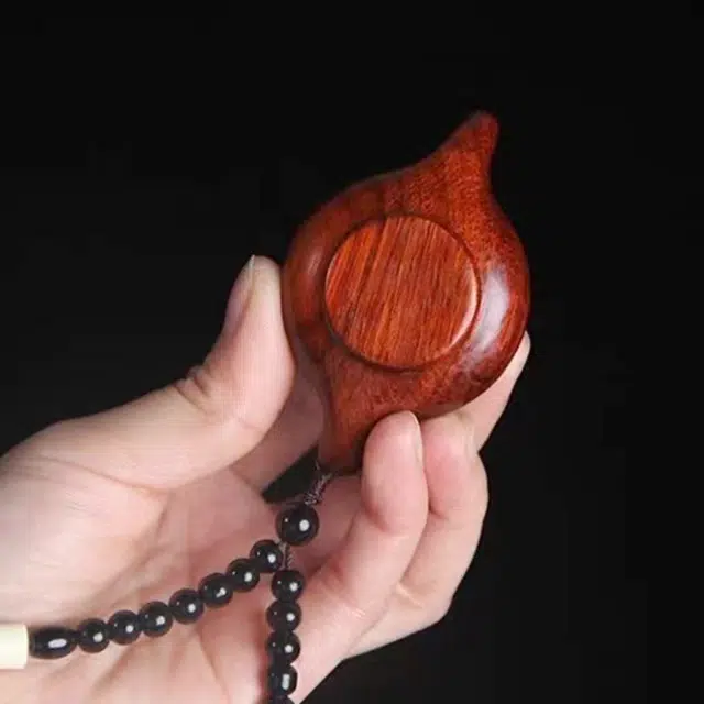 檀欣 新中式 精雕刻  文玩创意随身携带盘玩工艺品摆件 打麻将随神 菩提根 把把壶 手把件 男女同款情侣款