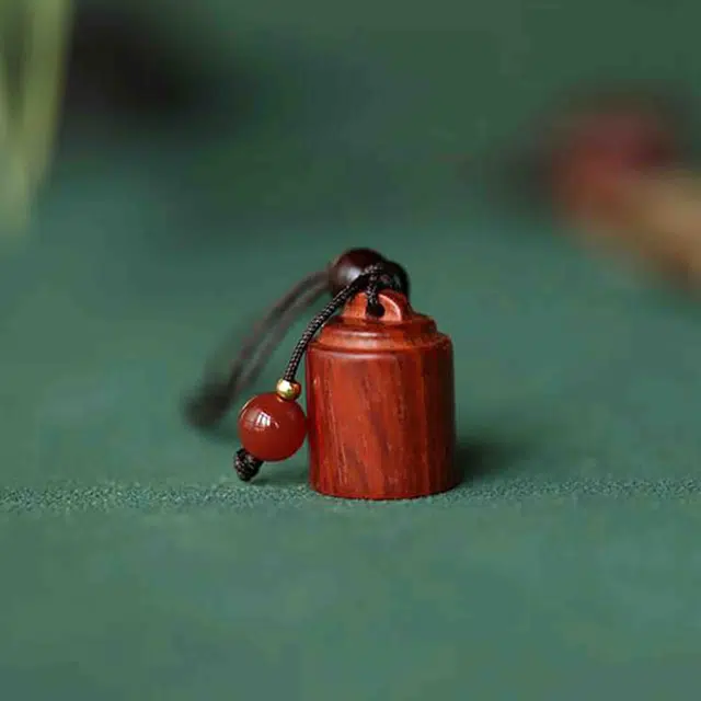 檀欣 国风 高档红木圆雕刻一桶金手机吊坠 随身携带文玩把件盘玩工艺品 小叶紫檀 名贵木作挂件 男女同款情侣款 紫檀 礼盒装