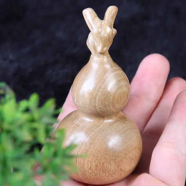 檀欣 国风木雕龙头葫芦文玩盘玩 福禄平安 招财纳福转运 金丝楠 木作把件 男女同款情侣款 楠木 礼盒装