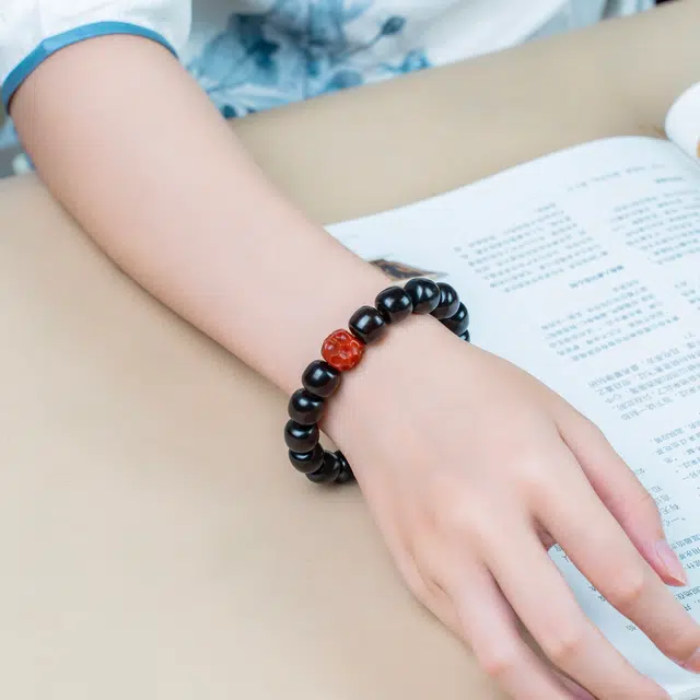 【天宫赐福 财运亨通】 檀欣 招财平安诸事顺利 本命年金钱转运珠八方来财国潮复古锤纹珠佛珠礼盒珠串 紫檀属 木作手串 男女同款情侣款