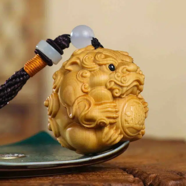 檀欣 新中式 原木雕刻貔貅有求必应招财转运文玩把玩工艺品挂件#好运 招财纳福 平安顺遂 崖柏 把件 男女同款情侣款