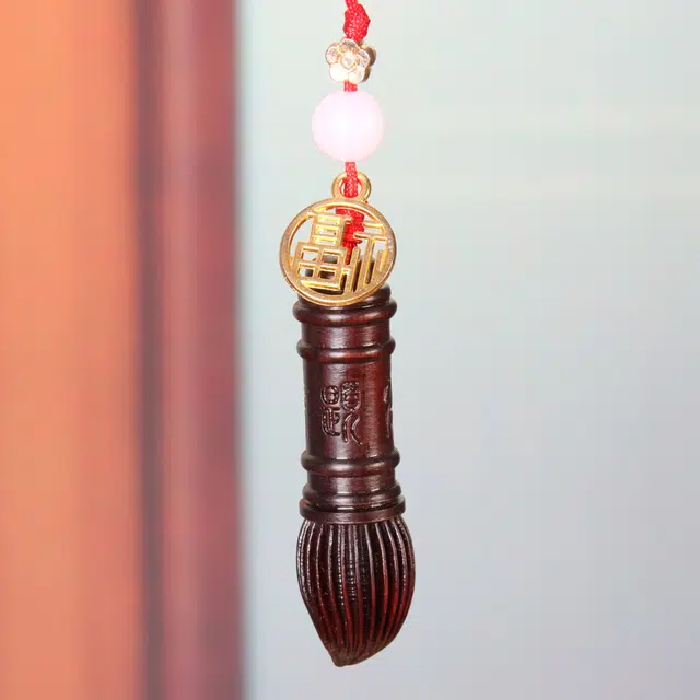 檀欣 国潮文艺榜上有名逢考必过挂绳 金榜题名高考 原木雕刻状元笔手机包包 木制挂件挂链 木作把件 男女同款情侣款 血檀 礼盒装