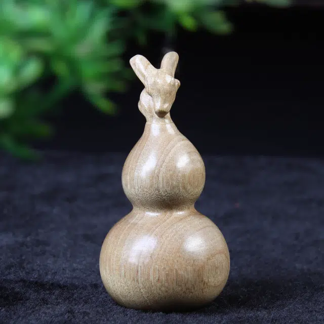 檀欣 国风木雕龙头葫芦文玩盘玩 福禄平安 招财纳福转运 金丝楠 木作把件 男女同款情侣款 楠木 礼盒装