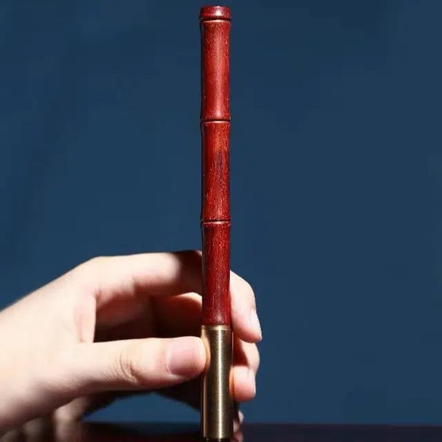 檀欣 新中式国风 高档雕刻签字笔 节节高升 小叶紫檀 名贵木作把件 男女同款情侣款 紫檀
