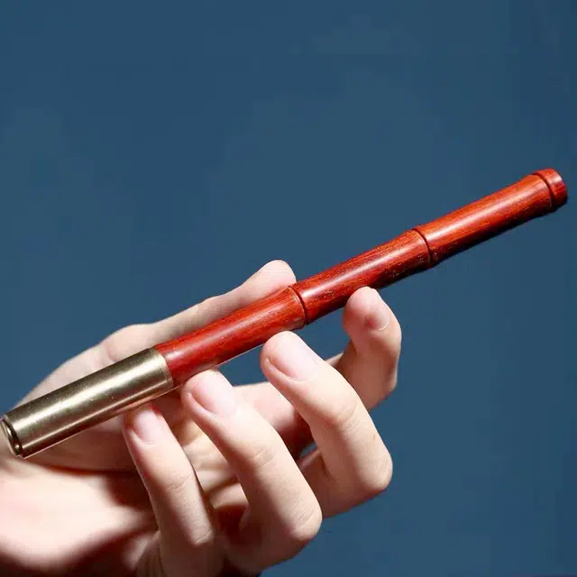 檀欣 新中式国风 高档雕刻签字笔 节节高升 小叶紫檀 名贵木作把件 男女同款情侣款 紫檀