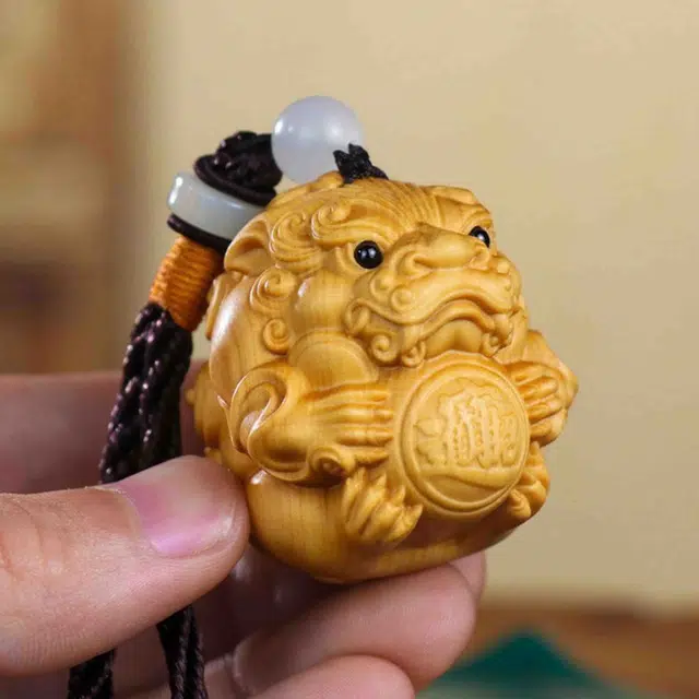 檀欣 新中式 原木雕刻貔貅有求必应招财转运文玩把玩工艺品挂件#好运 招财纳福 平安顺遂 崖柏 把件 男女同款情侣款