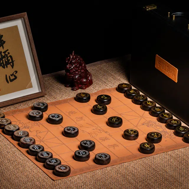 檀欣 【收藏品】高端中国象棋手把件 国风复古新中式便捷式实木质早教益智桌游 紫光檀 木作摆件 通用